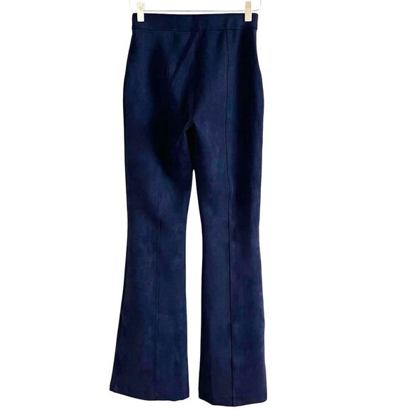 Spanx perfect Faux Suede Flare Pull on Pants S Navy Stretch High Waisted - Picture 3 of 14